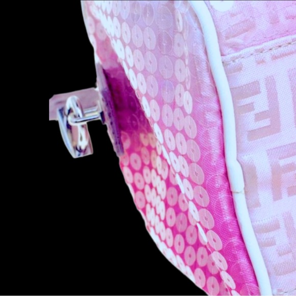 Vintage Fendi Pink Zucchino Sequins mini forever Bag Limited Edition - Picture 4 of 15